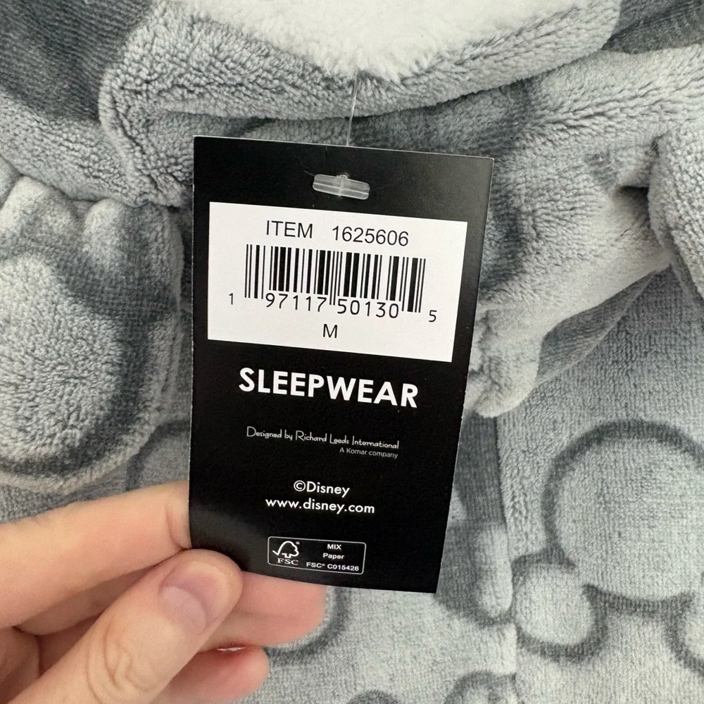 NWT Disney Midweight Women's Hooded Mickie & Minnie Onesie Lounge/Pajama M - Picture 8 of 8